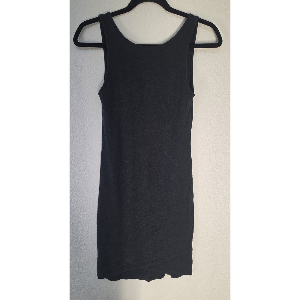 Tna Sleeveless Mini Dress Women S Black Solid Scoop Neck Sundress Tank